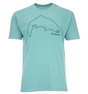 Simms Men's Trout Outline T-Shirt - Oil Blue Heather