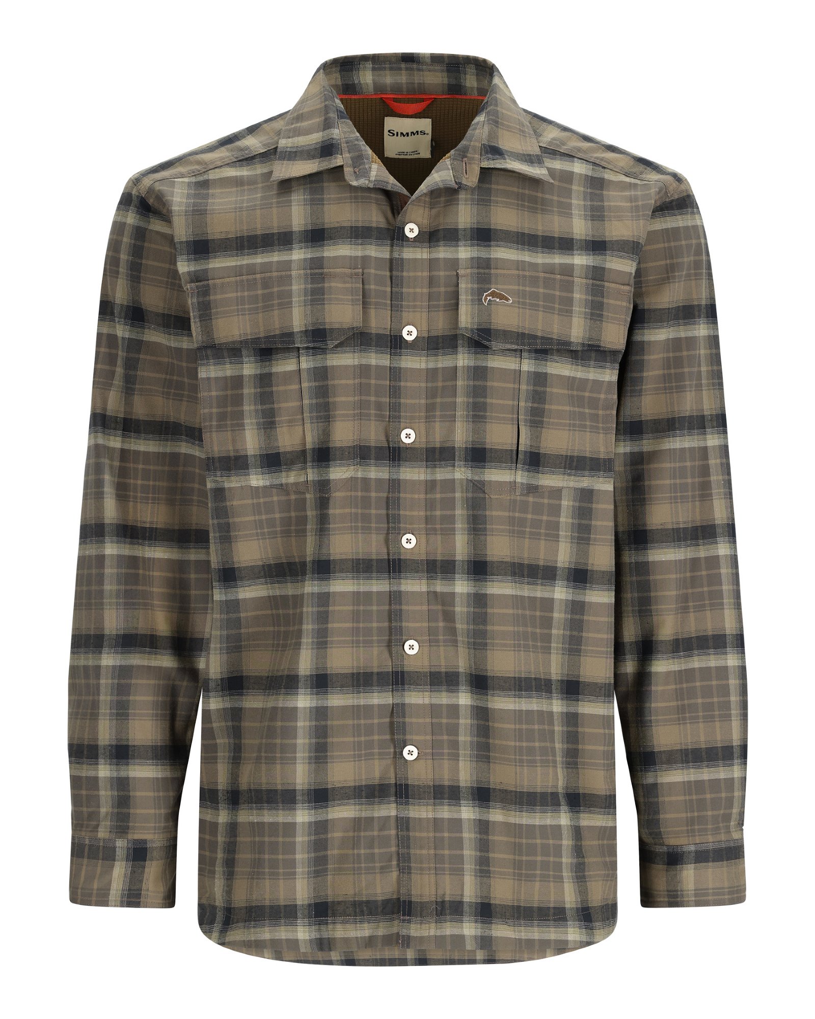 Simms Men's Coldweather Shirt - Hickory Asym Ombre Plaid