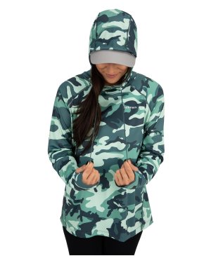 Simms Women's Solarflex Hoody Print - Woodland Camo Avalon