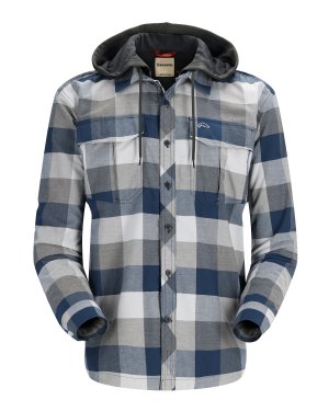 Simms Men's Coldweather Hoody - Navy Buffalo Plaid