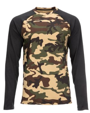 Simms Lightweight Baselayer Top - Woodland Camo