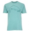 Simms Men's Trout Outline T-Shirt - Oil Blue Heather