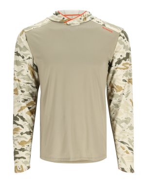 Simms Men's Solarflex Hoody - Stone / Ghost Camo Stone
