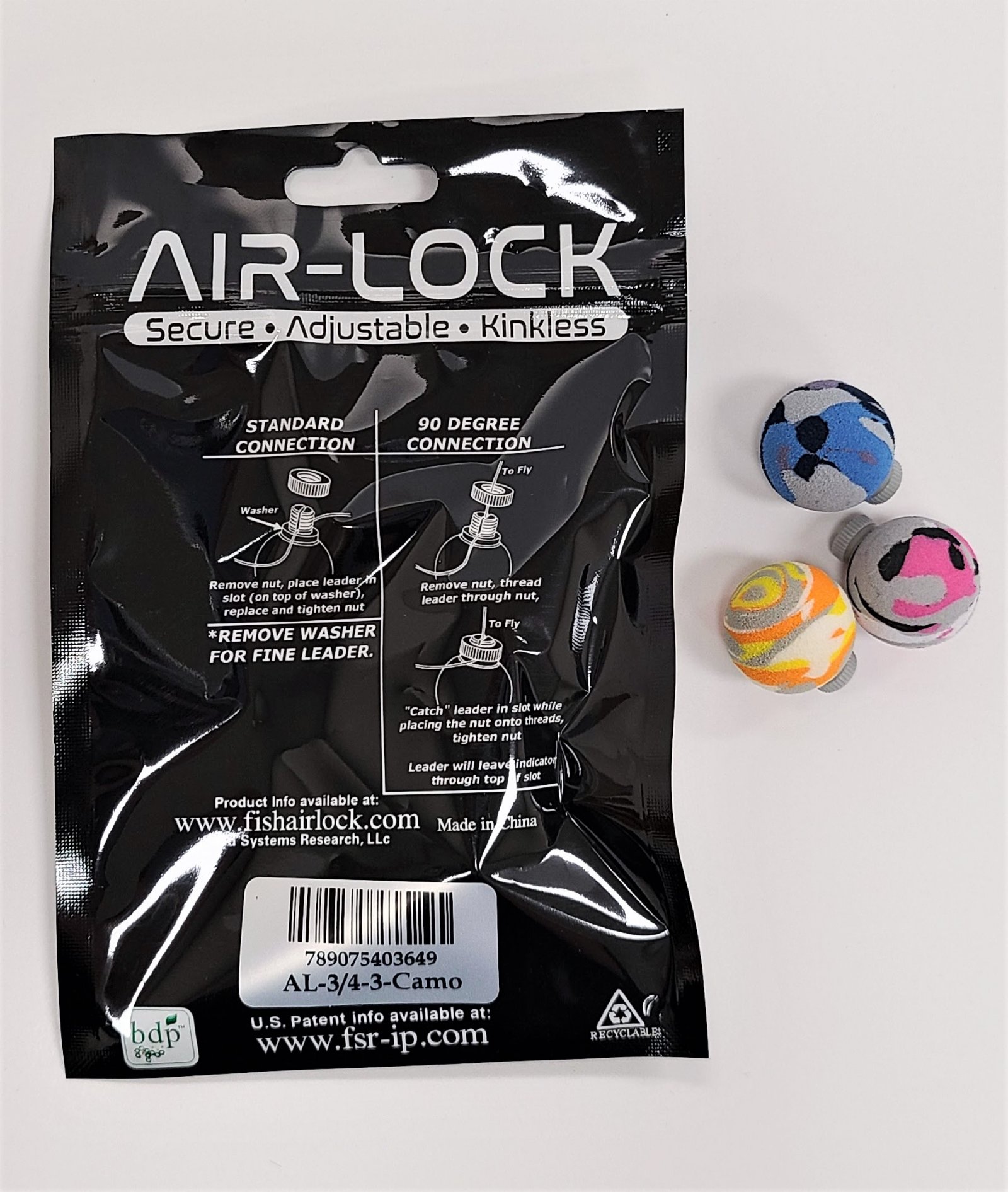 Air Lock Biodegradable Strike Indicators - 3 Pack Camo 3/4 inch