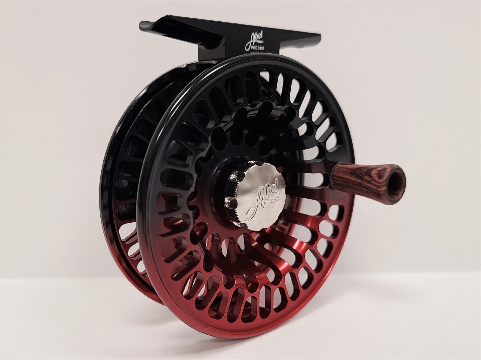 Abel TR Fly Reel - 4/5 Black Red Fade - In Stock