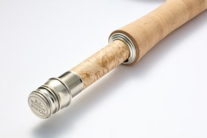 Winston AIR 2 five-piece fly rod in classic Winston green with tube and sock - reel seat