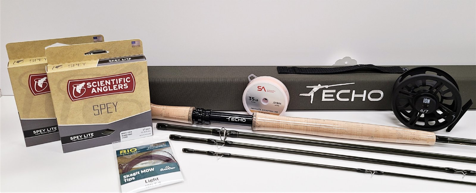 ECHO GECKO TROUT KIT 7'9 4/5 WT KIDS' 4 PIECE FLY ROD, REEL, LINE, LEADER  +CASE