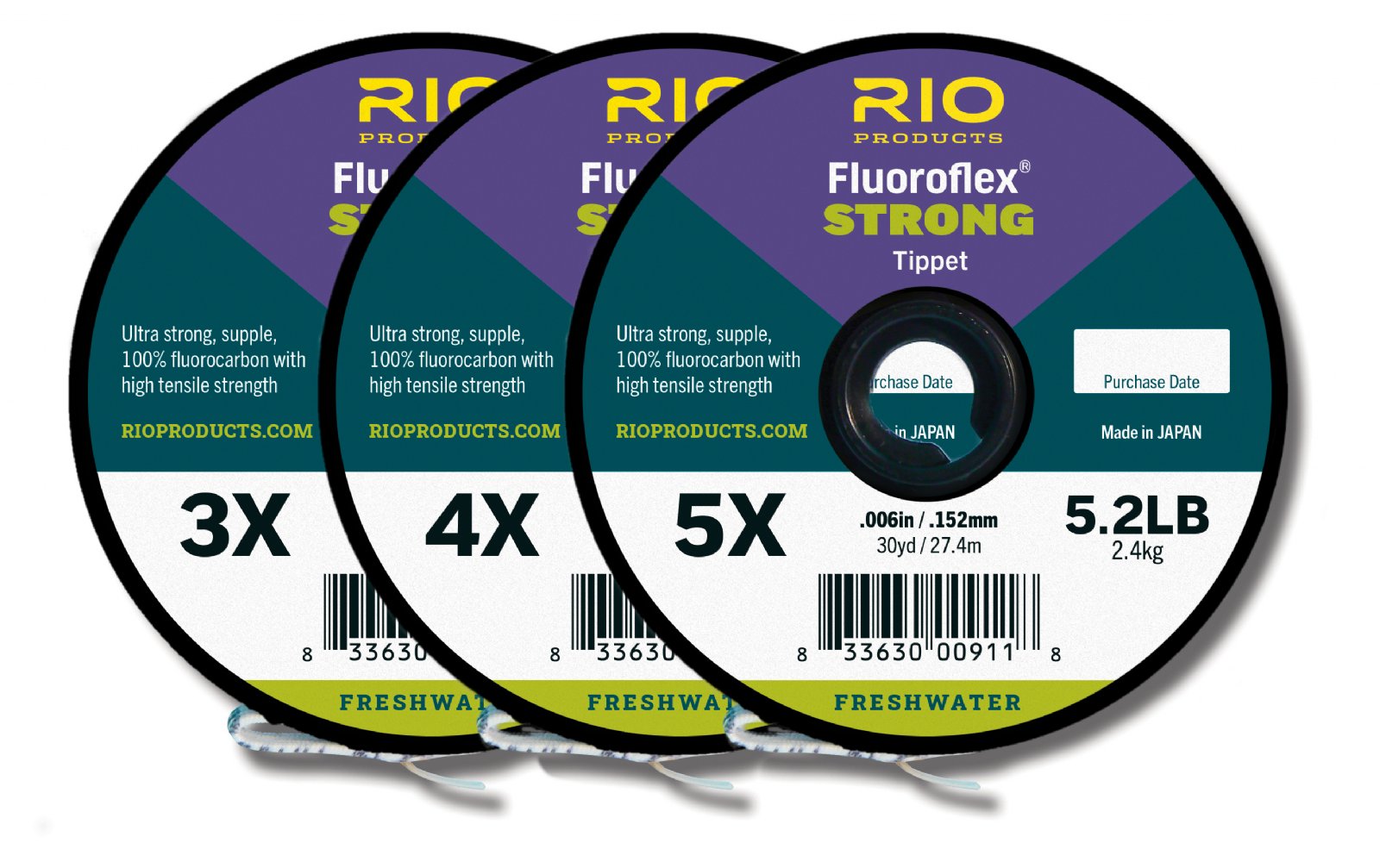 Rio Fluoroflex Strong Fluorocarbon Tippet 3 Pack 30 Meters