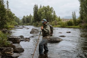 Fishpond Grass Sticks Wading Staff collapsed with belt holster and tip protector - Hero Shot